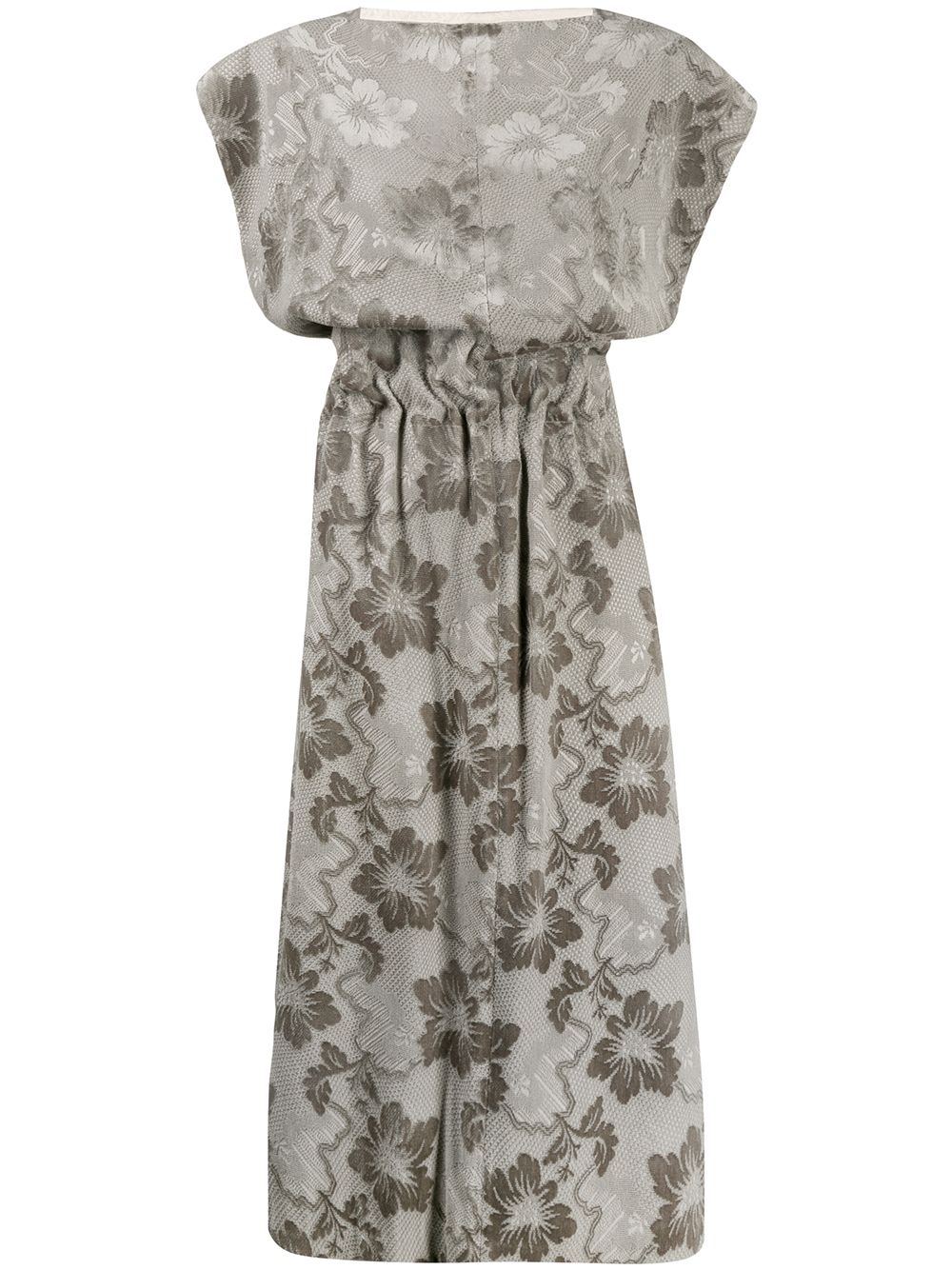 Comme Des Garçons Pre-Owned 花卉提花连衣裙 - 灰色