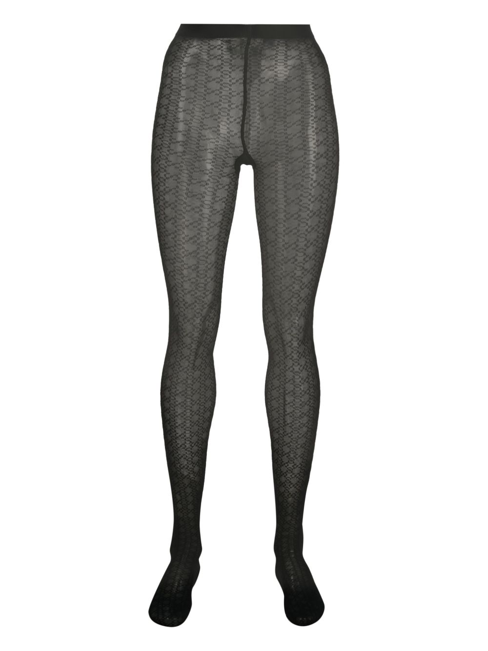 Wolford Intricate 图案半透明打底裤袜 - 黑色