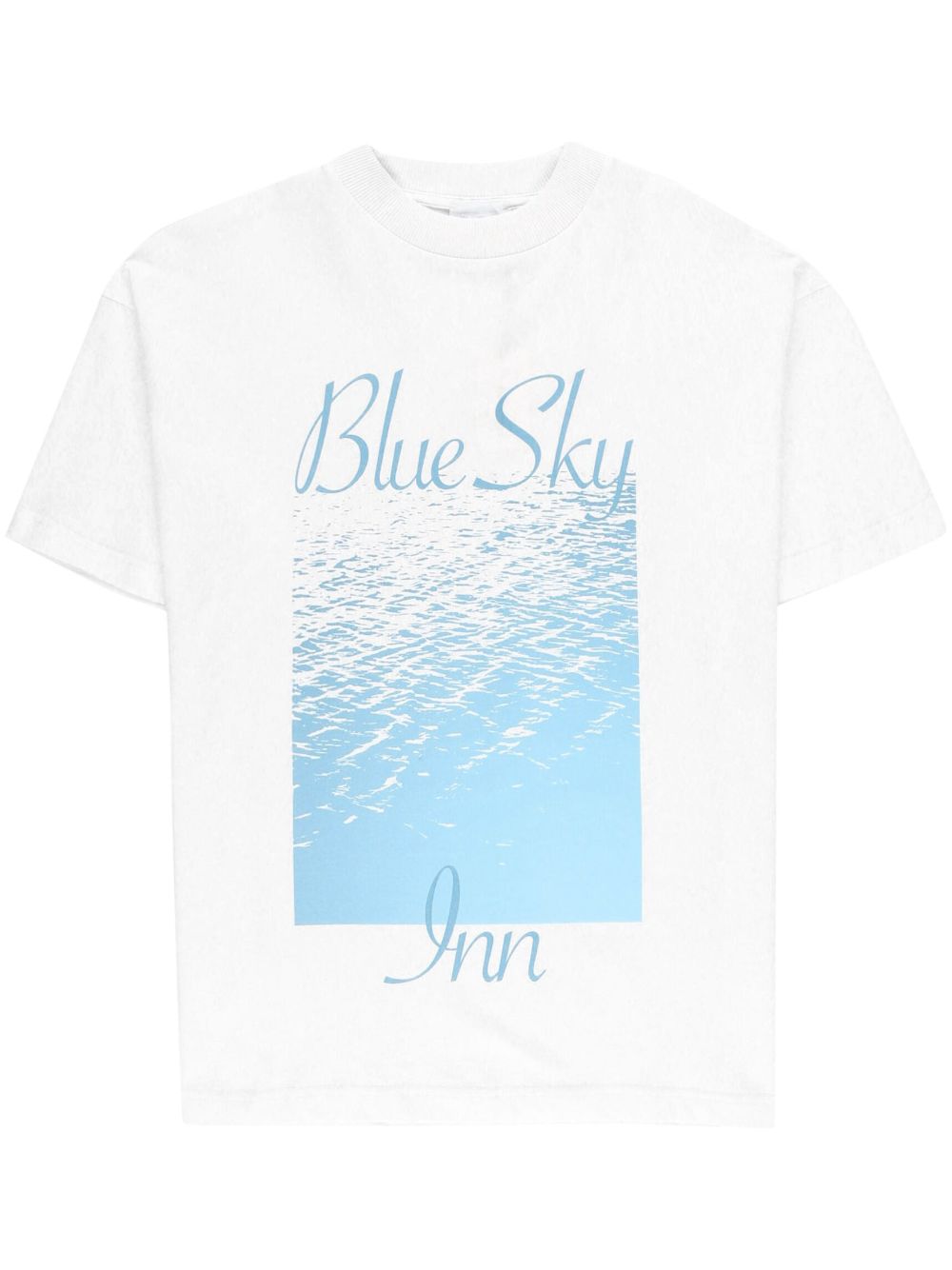 BLUE SKY INN 图案印花棉T恤 - 白色