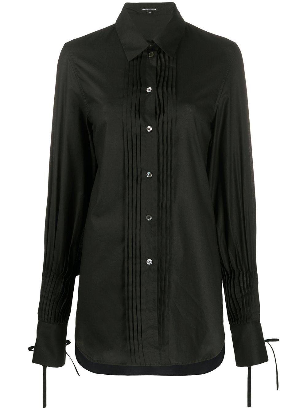 Ann Demeulemeester 褶饰细节衬衫 - 黑色