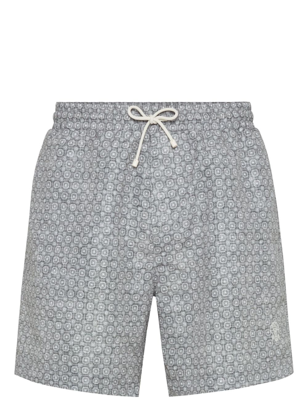 Brunello Cucinelli 图案印花泳裤 - 灰色