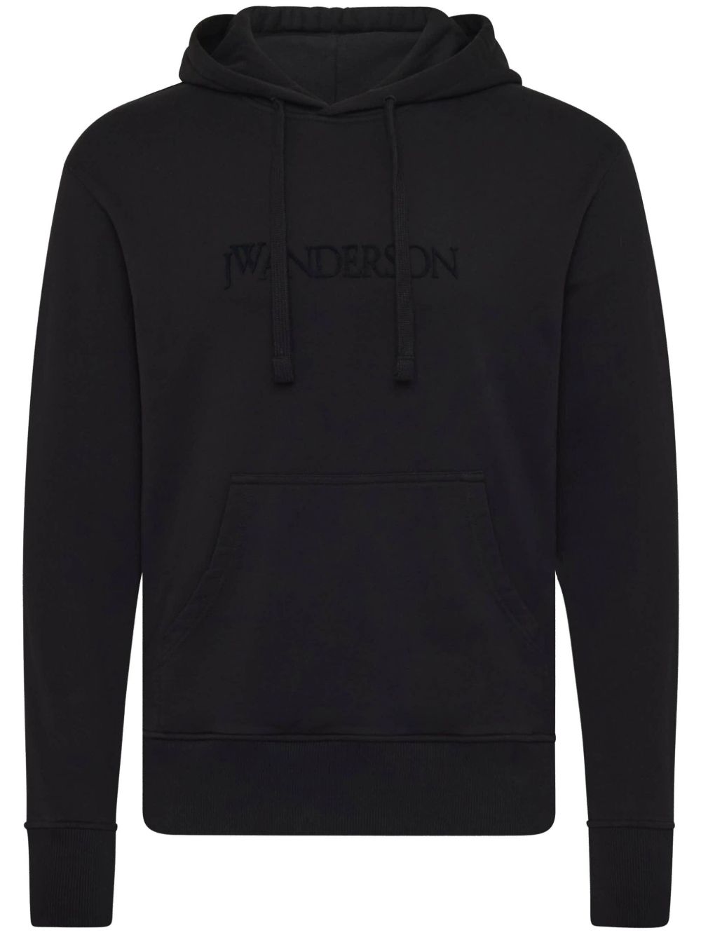 JW Anderson logo刺绣连帽衫 - 黑色