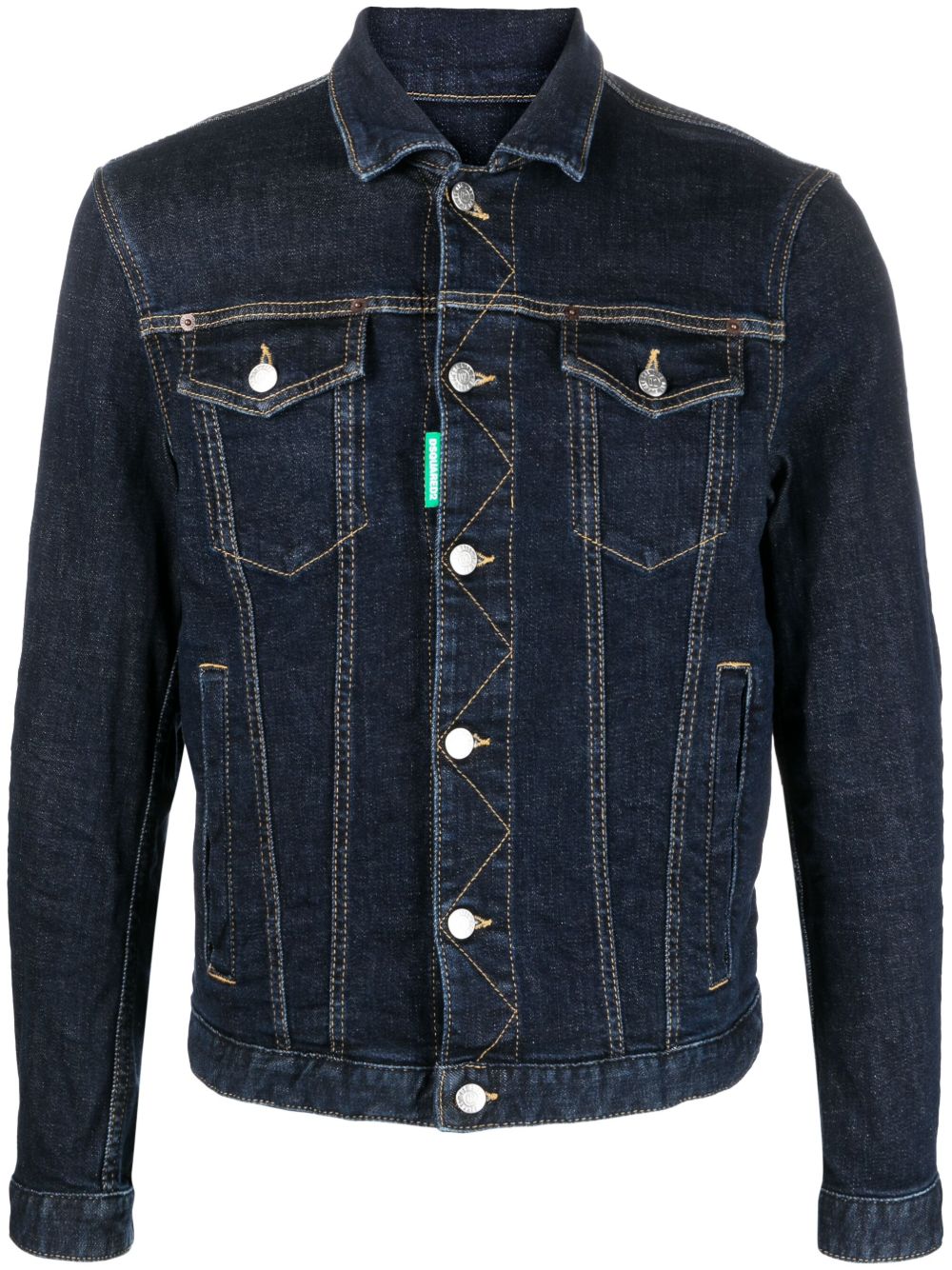 DSQUARED2 标语刺绣牛仔夹克 - 蓝色