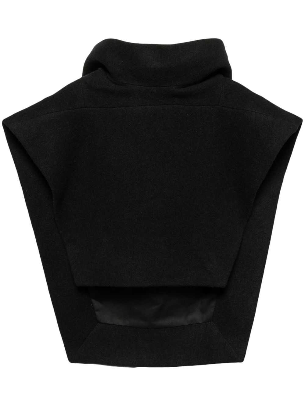 Rick Owens 羊毛连帽围巾 - 黑色