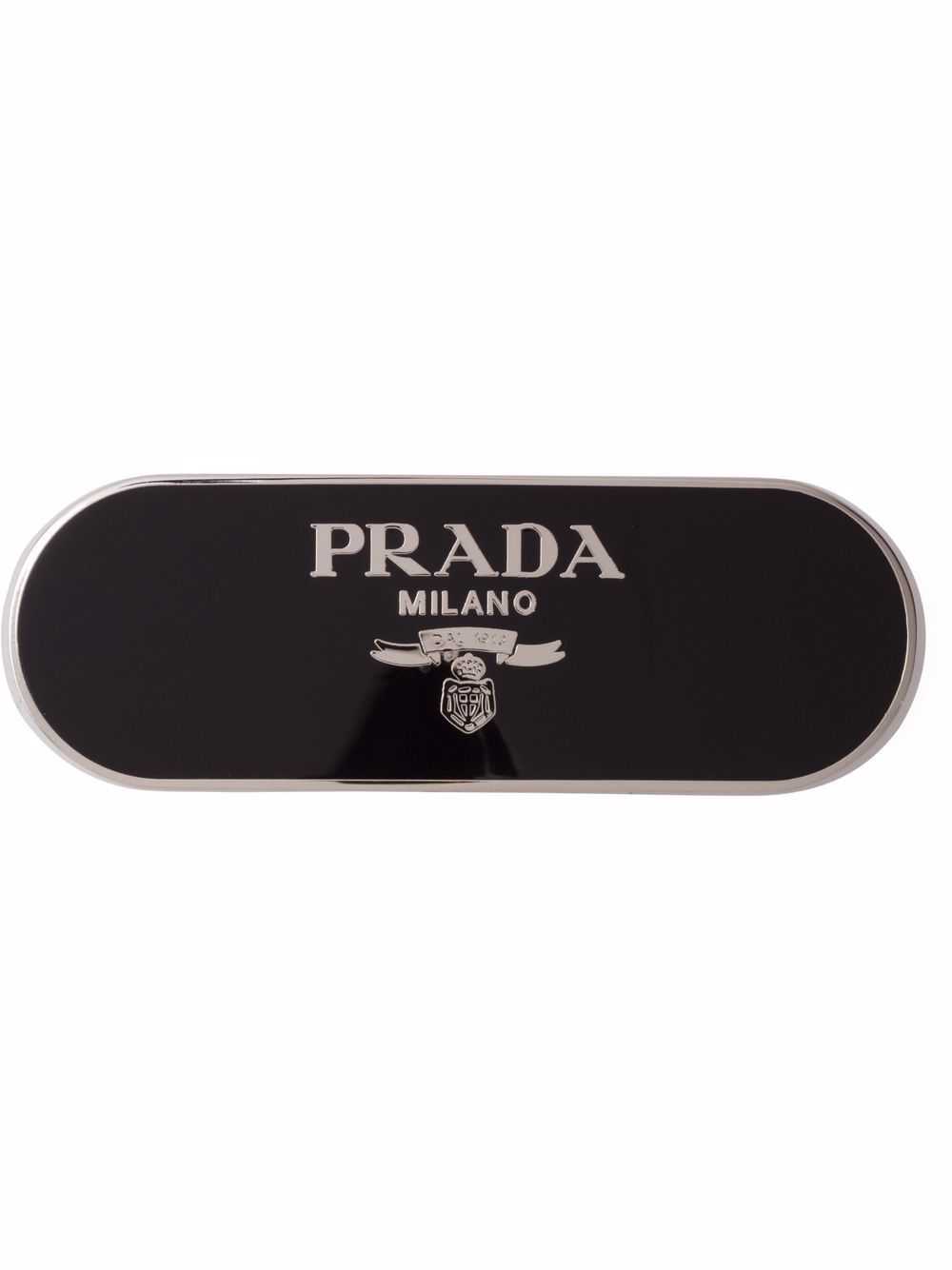 Prada logo标牌发夹 - 黑色