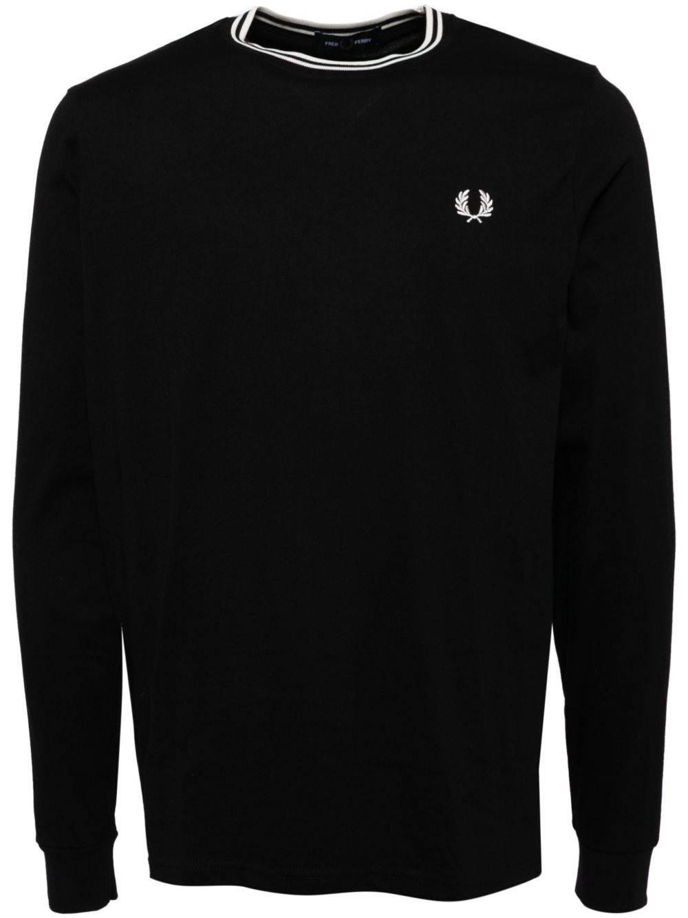 Fred Perry logo长袖T恤 - 黑色