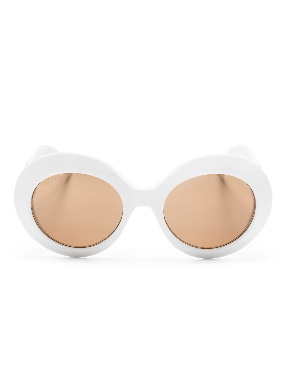 Gucci Eyewear Interlocking-G 超大款镜框太阳眼镜 - 白色