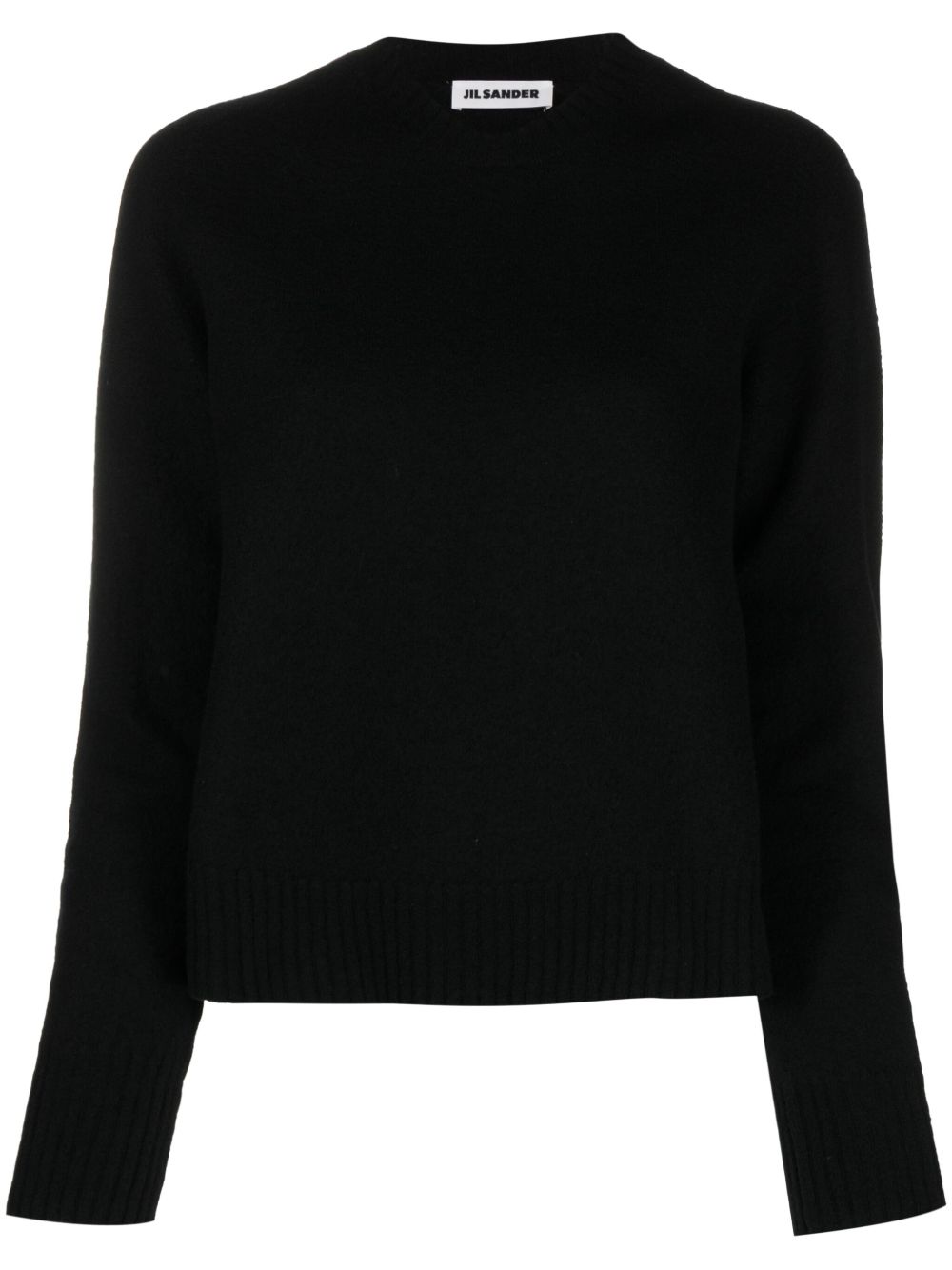 Jil Sander 圆领羊毛毛衣 - 黑色