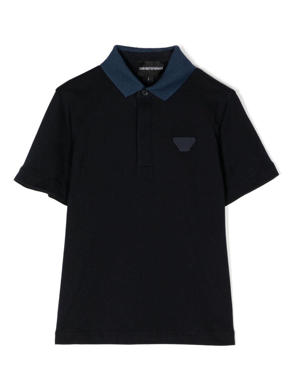 Emporio Armani Kids 标贴polo衫 - 蓝色