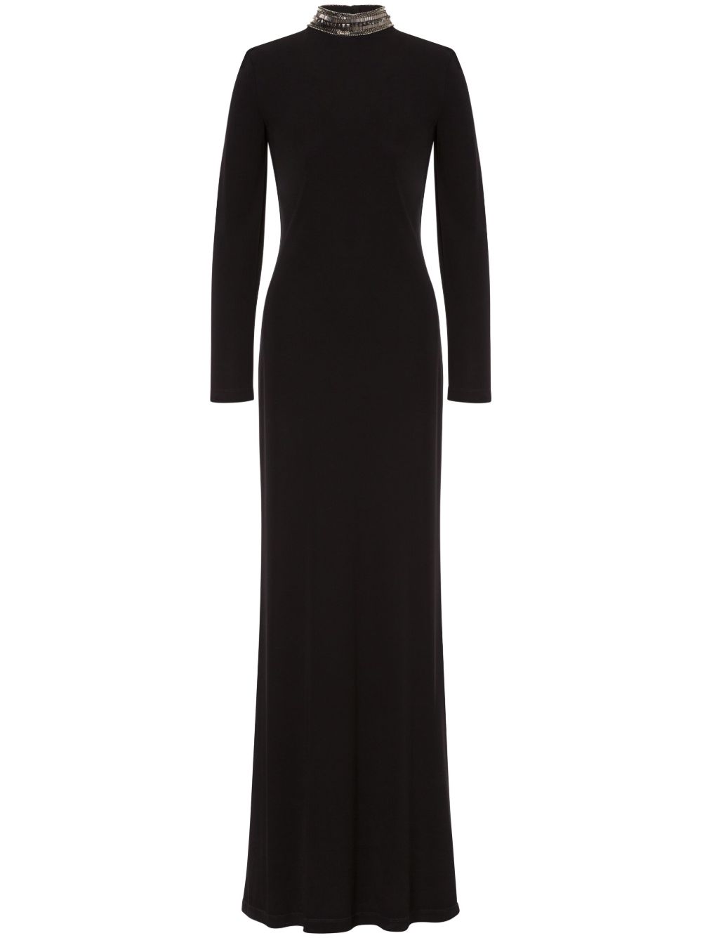 Alberta Ferretti 晶饰绉纱礼服 - 黑色