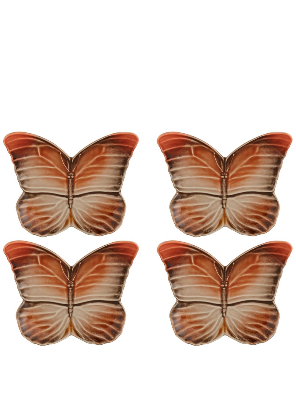 Bordallo Pinheiro Cloudy Butterflies 面包与奶油盘（四件装） - 橘色