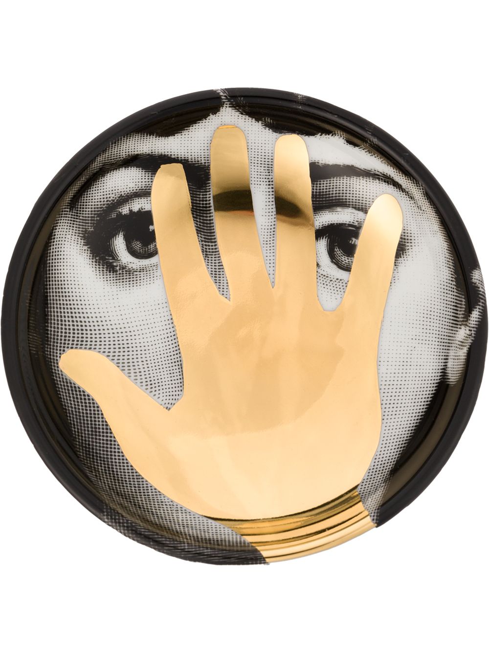 Fornasetti 插画印花烟灰缸 - 黑色