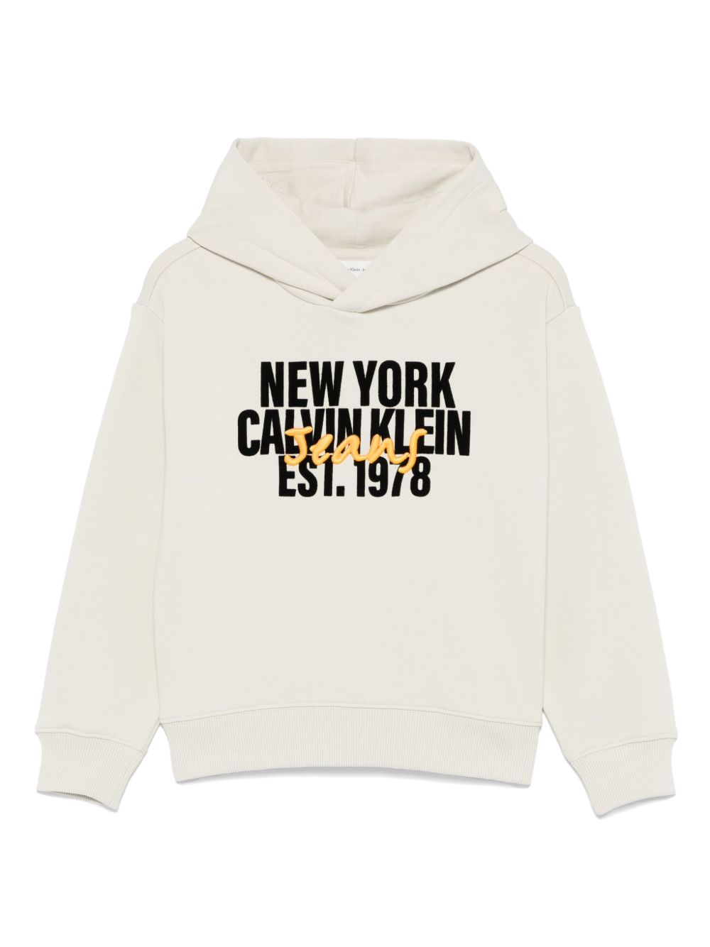 Calvin Klein Kids 植绒logo连帽衫 - 中性色