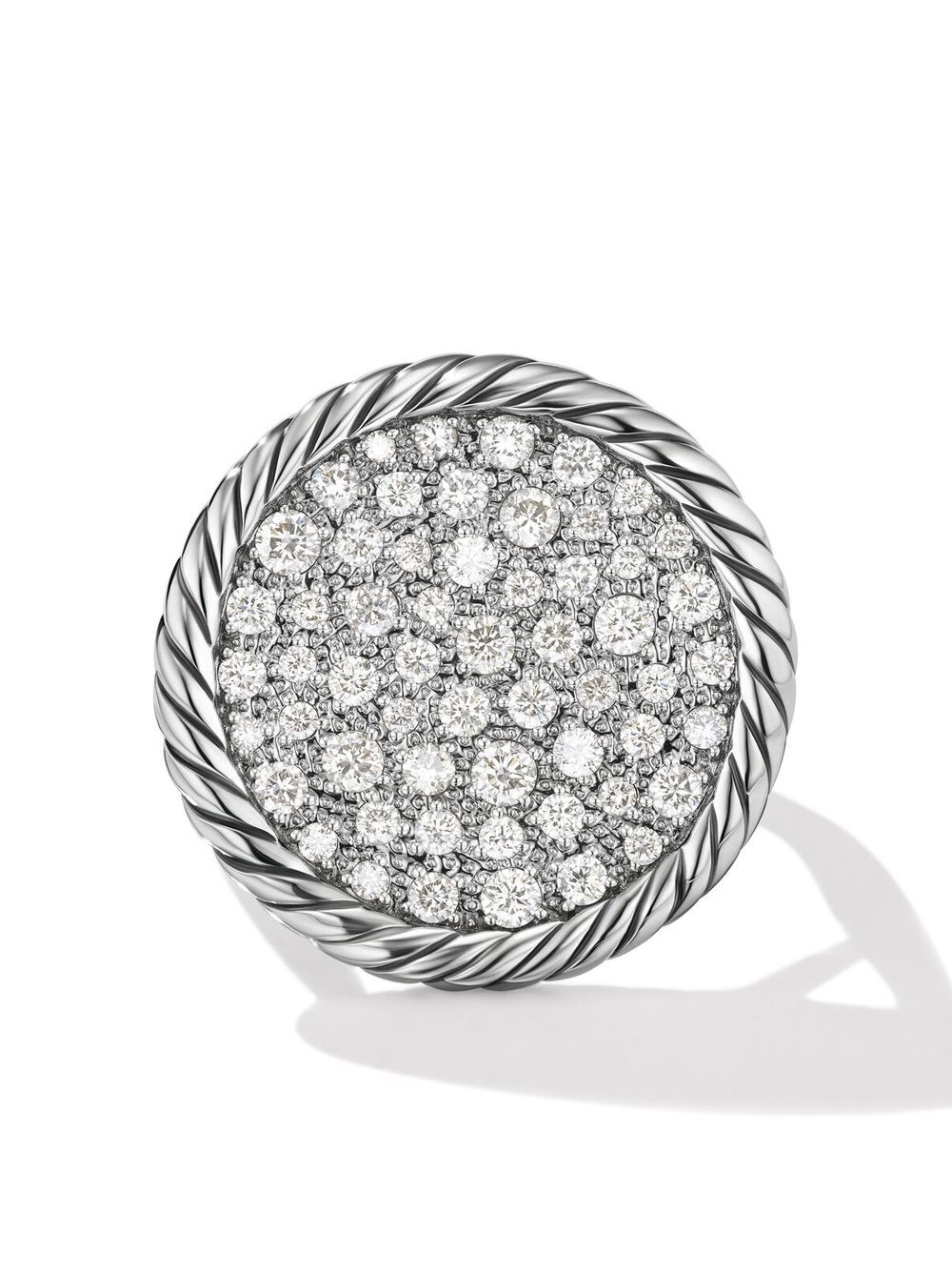 David Yurman DY Elements 纯银密镶钻石戒指 - 银色