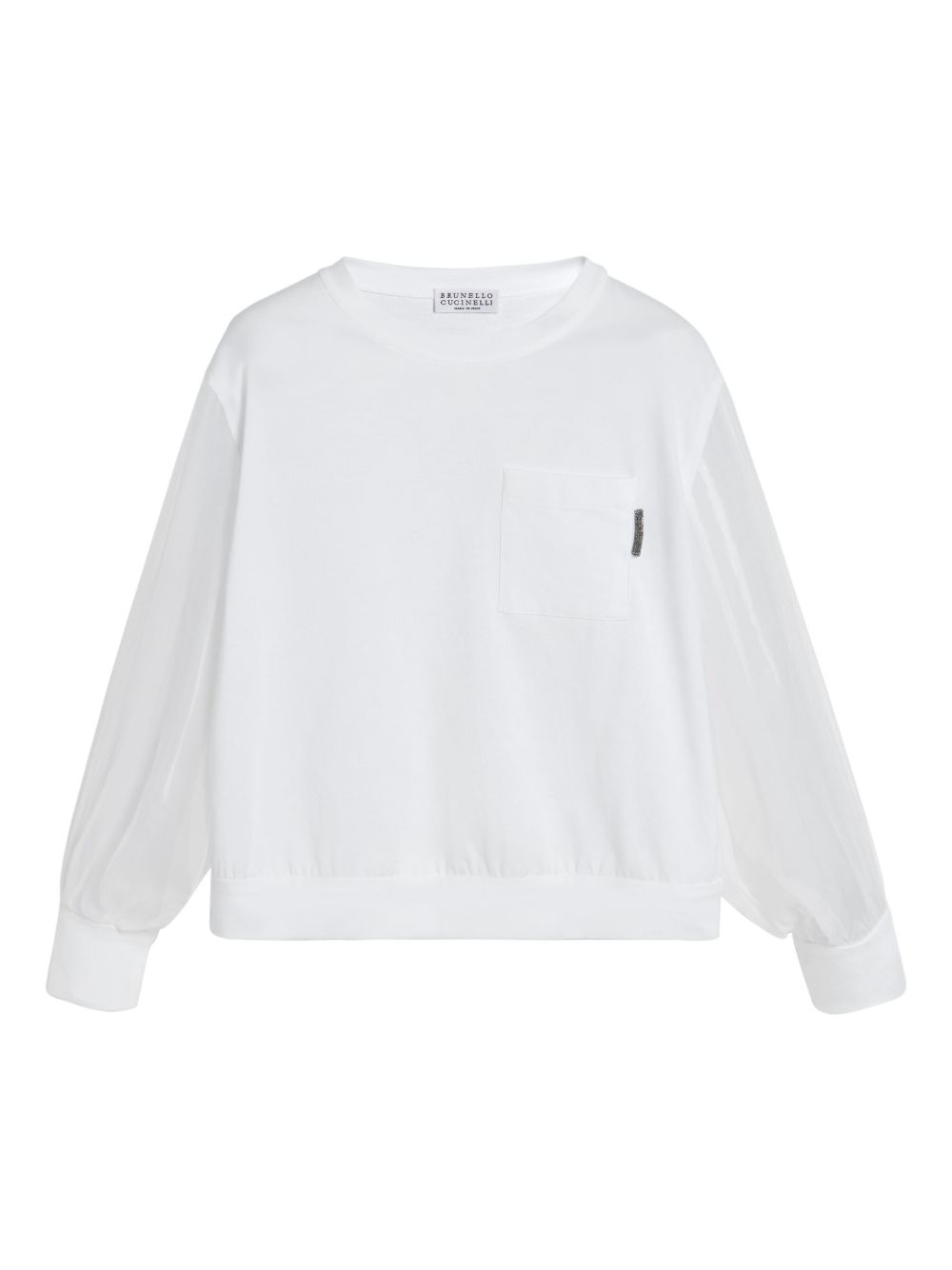 Brunello Cucinelli Kids 胸袋卫衣 - 白色