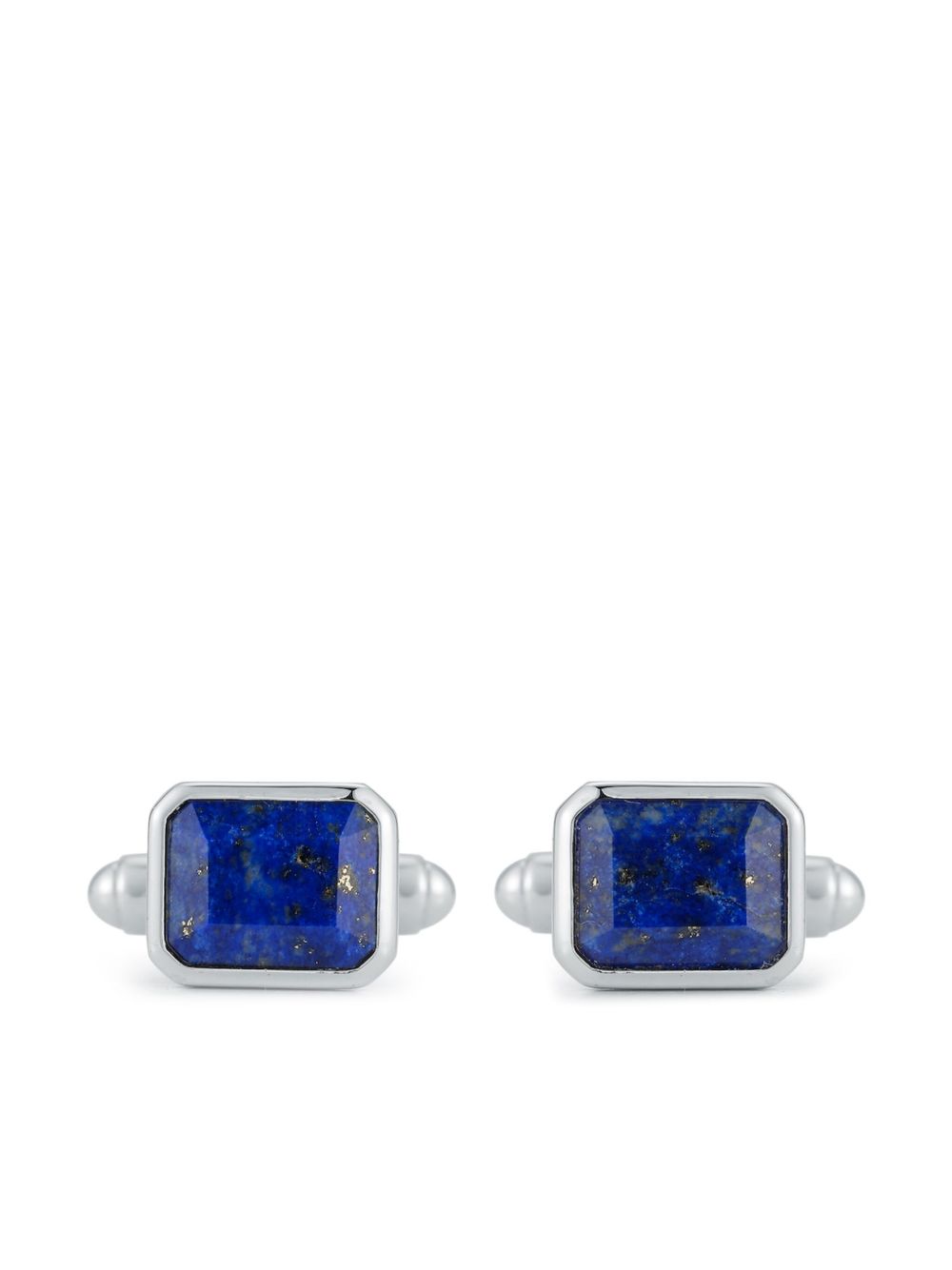 Mateo Emerald Cut Lapis 袖扣 - 银色