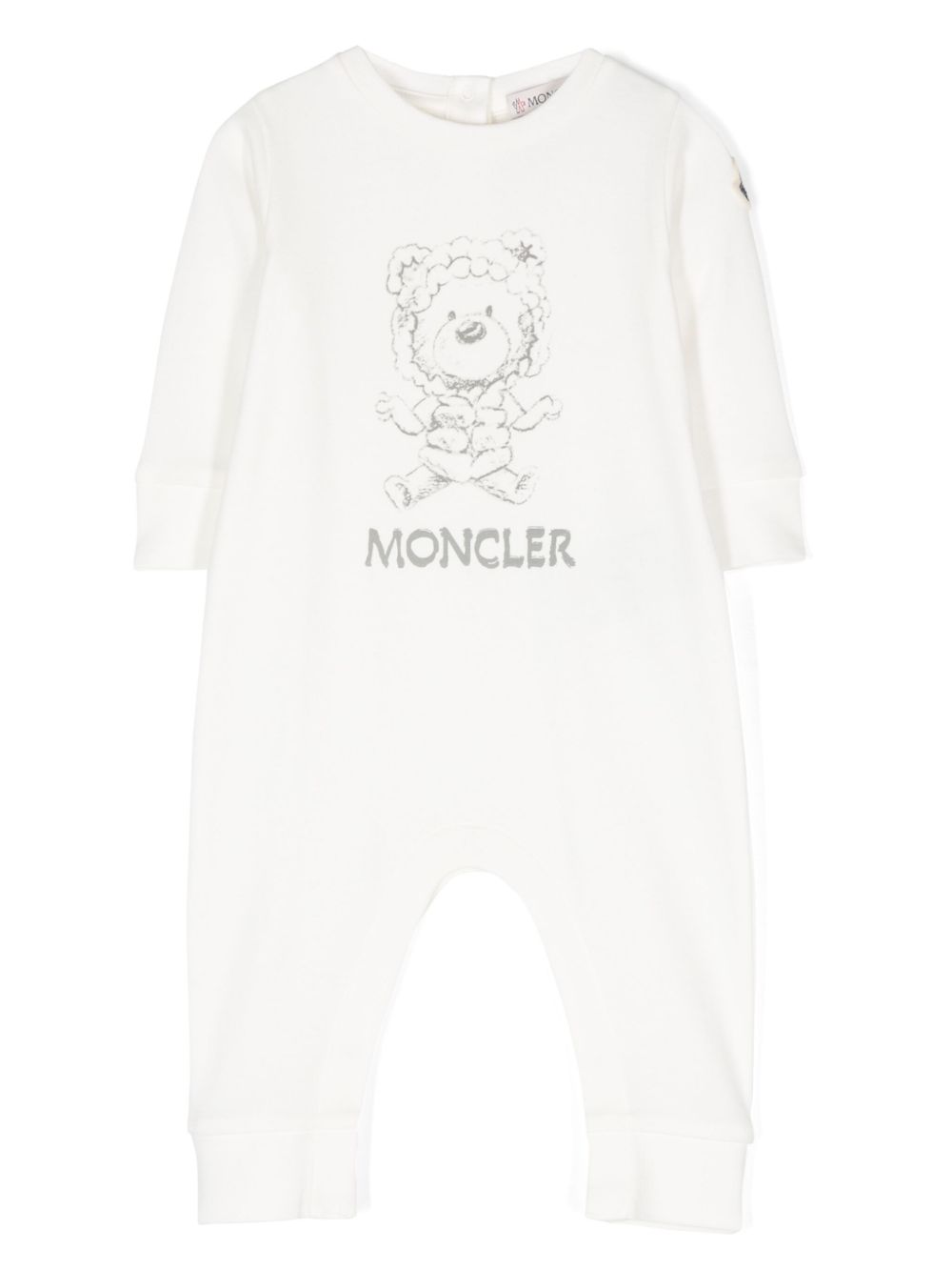 Moncler Enfant logo印花棉连体衣 - 白色