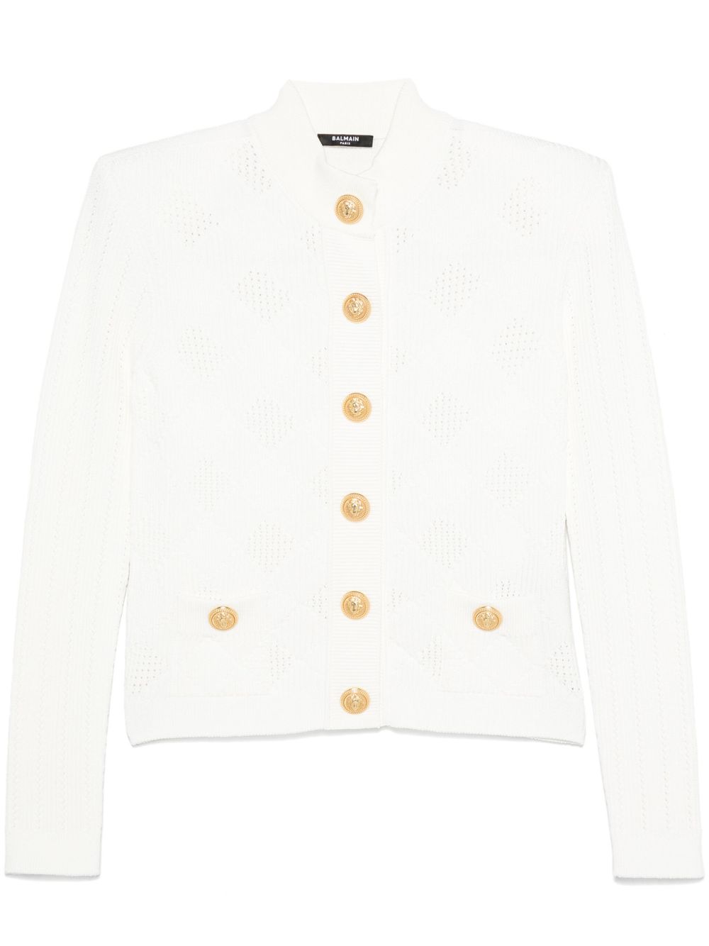 Balmain 排扣开衫 - 白色