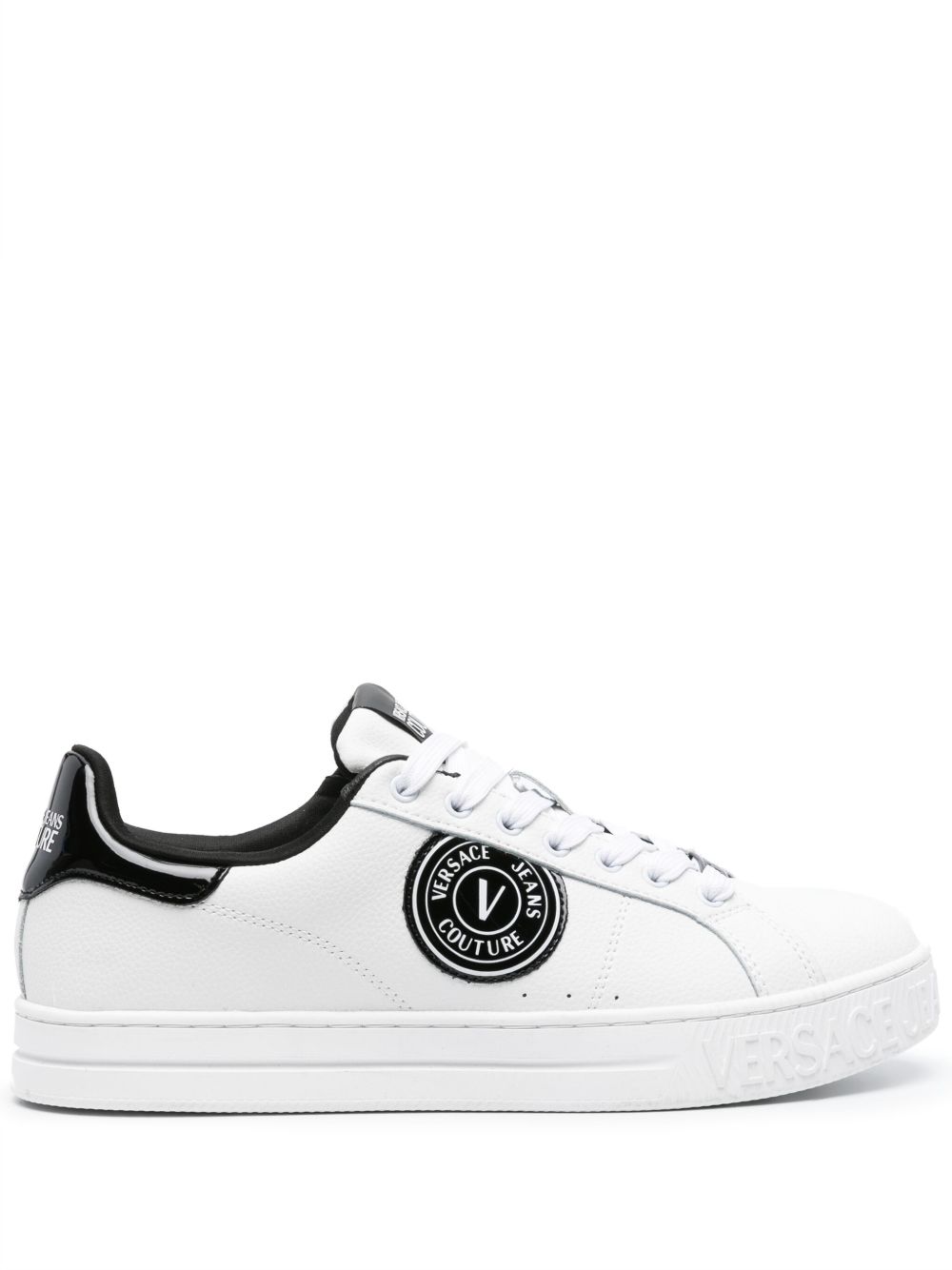 Versace Jeans Couture Court 88 标贴皮质运动鞋 - 白色