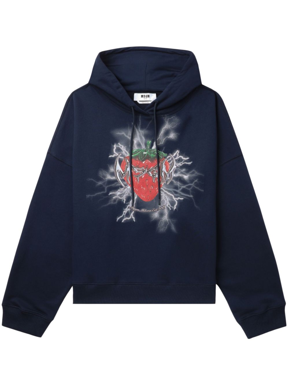 MSGM 图案印花连帽衫 - 蓝色