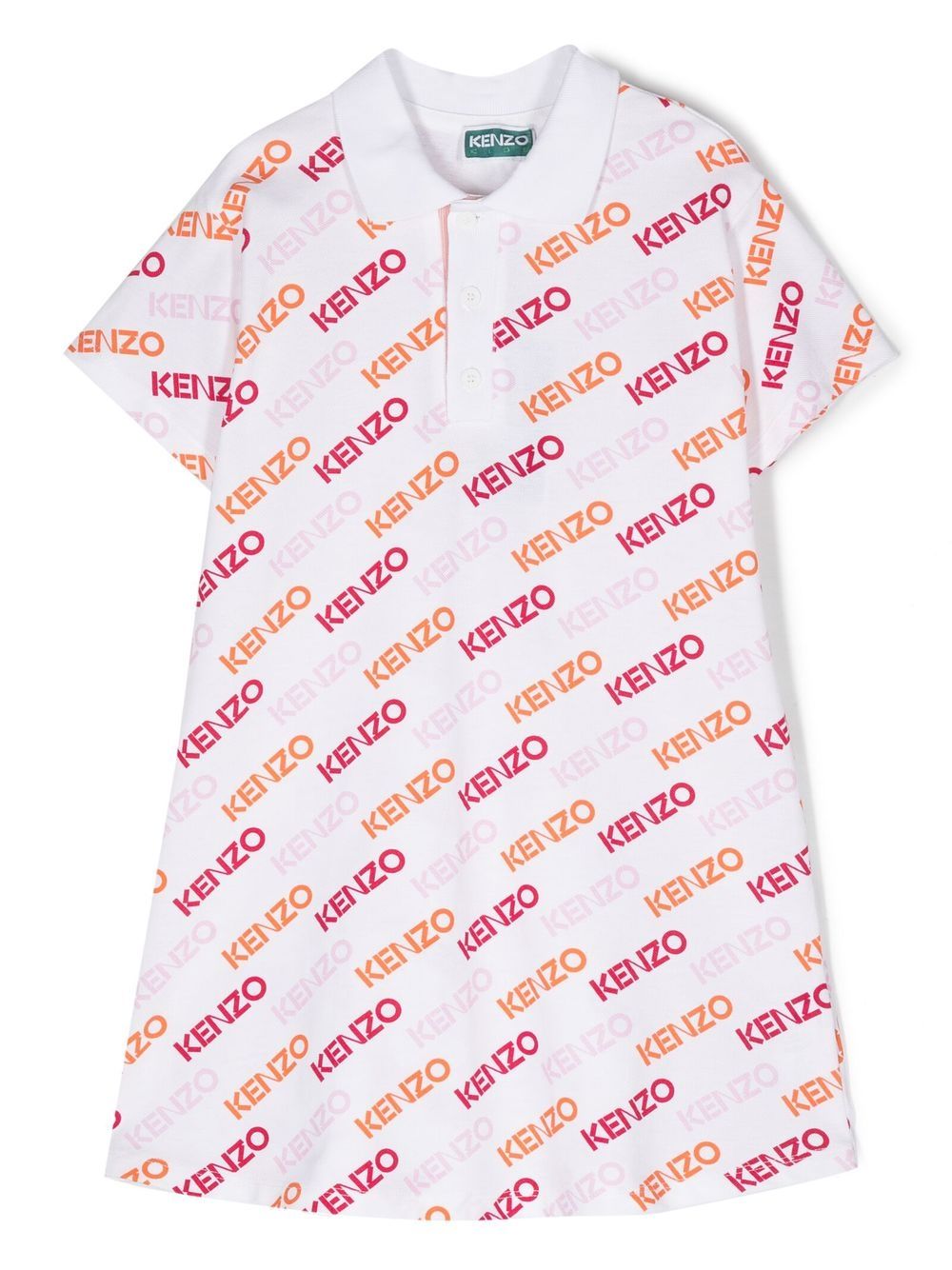 Kenzo Kids 大面积logo印花连衣裙 - 白色