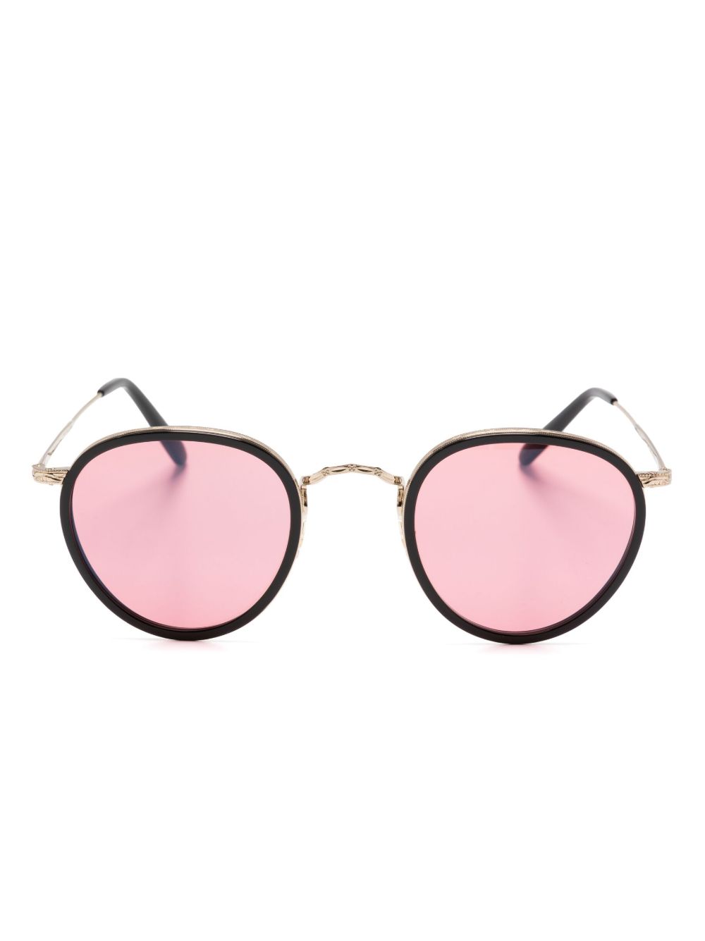 Oliver Peoples 有色镜片圆框太阳眼镜 - 黑色