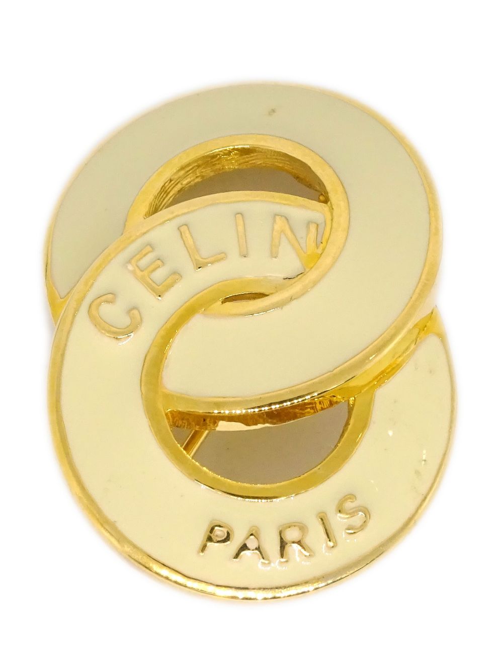 Céline Pre-Owned 双圆形胸针（1990-2000年代典藏款） - 金色