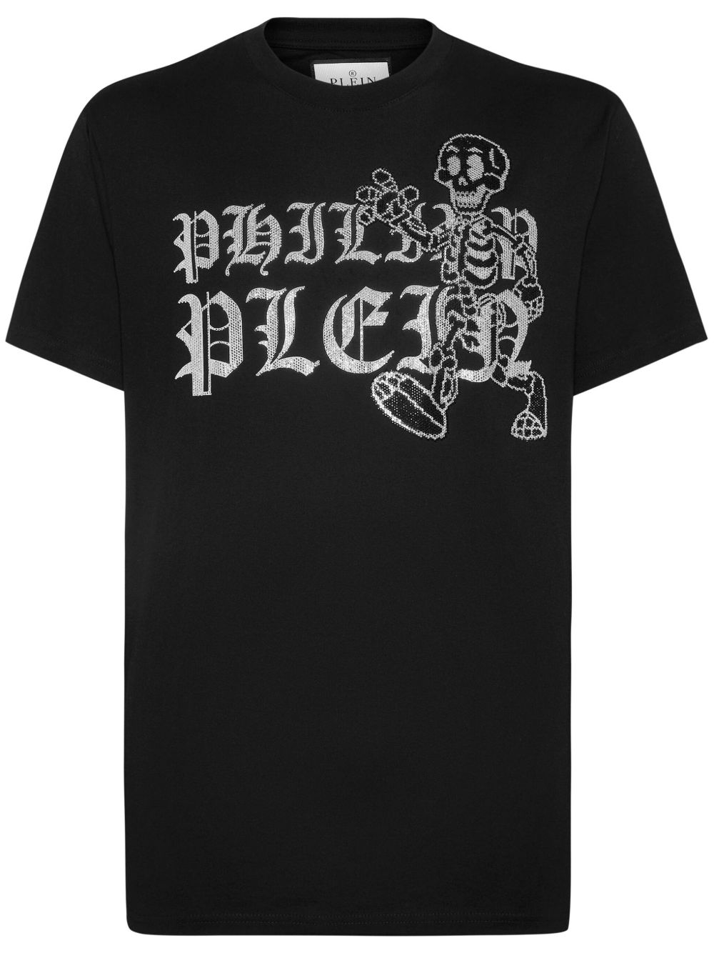Philipp Plein 水钻骷髅棉T恤 - 黑色