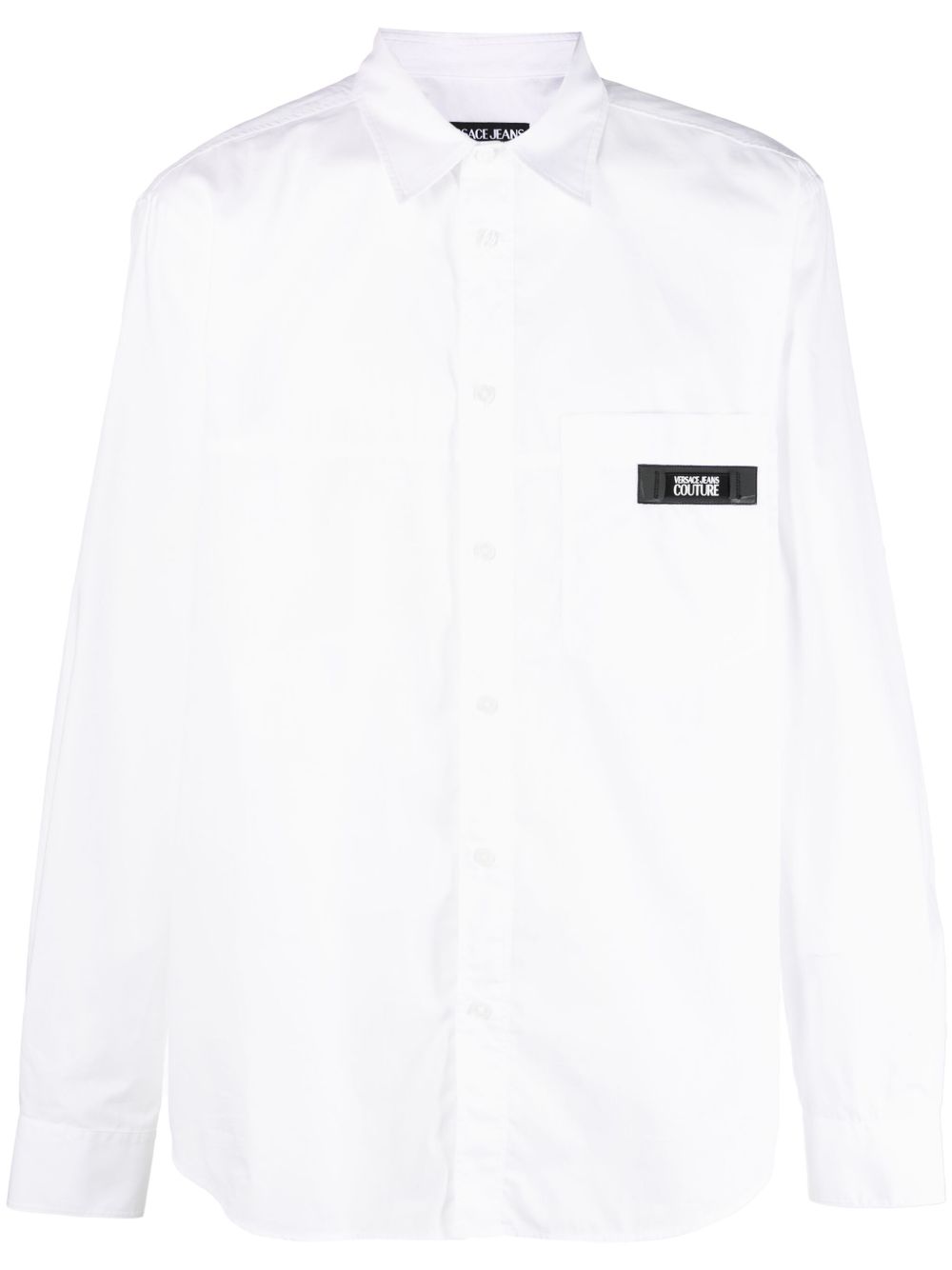 Versace Jeans Couture logo贴花棉衬衫 - 白色