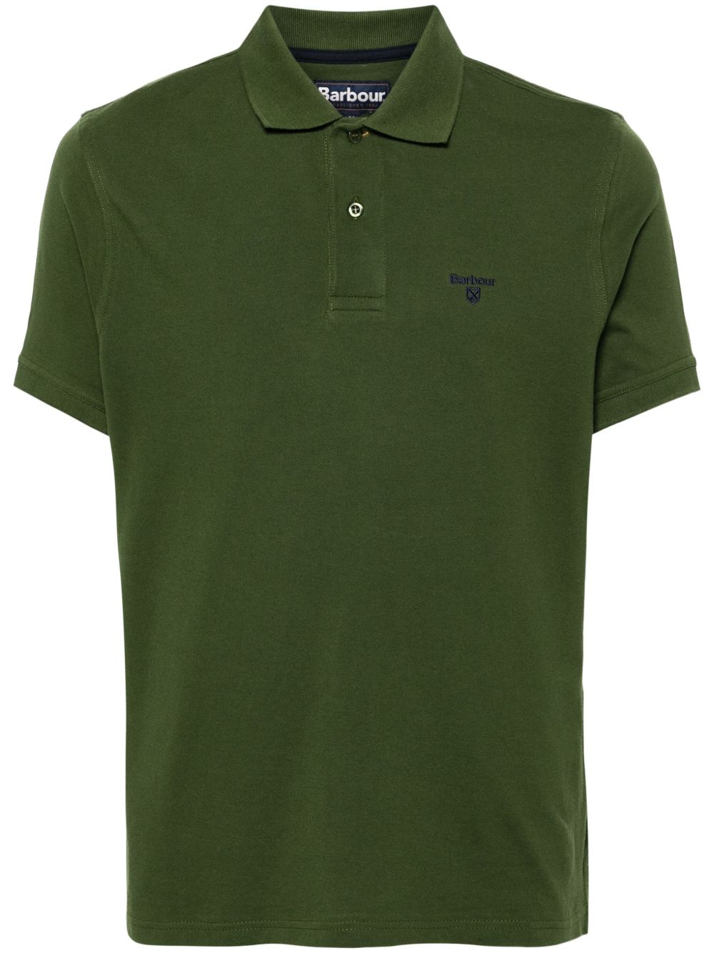 Barbour logo刺绣棉polo衫 - 绿色