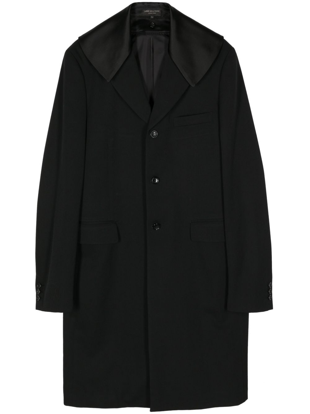Comme des Garçons Homme Plus satin-panelled single-breasted coat - 黑色