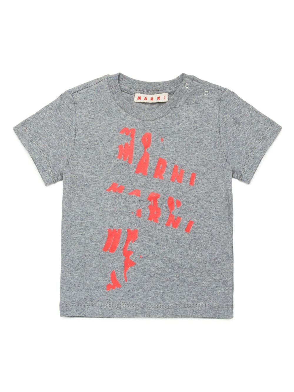 Marni Kids logo印花棉T恤 - 灰色
