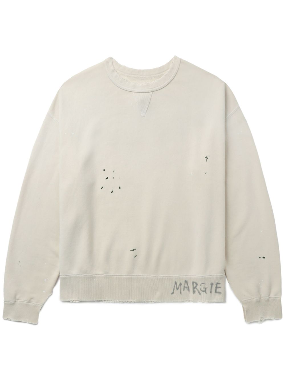 Maison Margiela logo印花仿旧卫衣 - 中性色