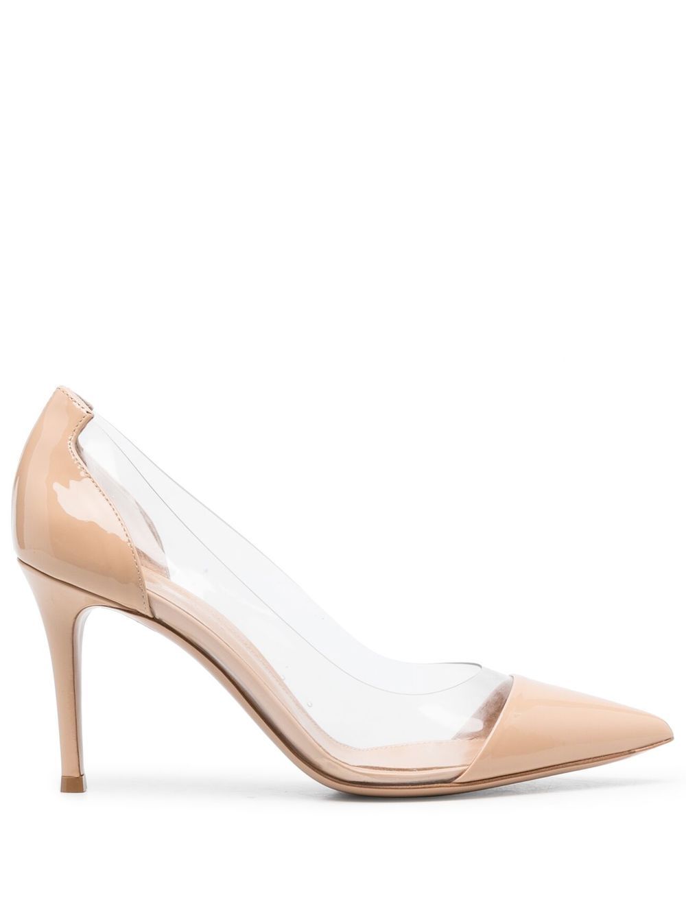 Gianvito Rossi 半透明尖头高跟鞋 - 中性色