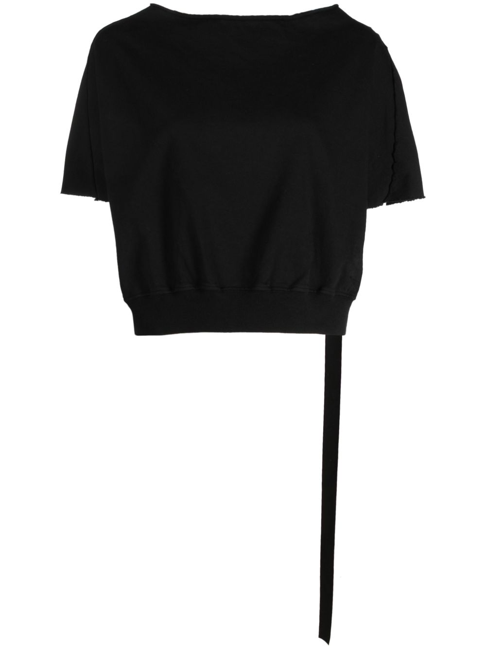 Rick Owens DRKSHDW 短款毛边T恤 - 黑色
