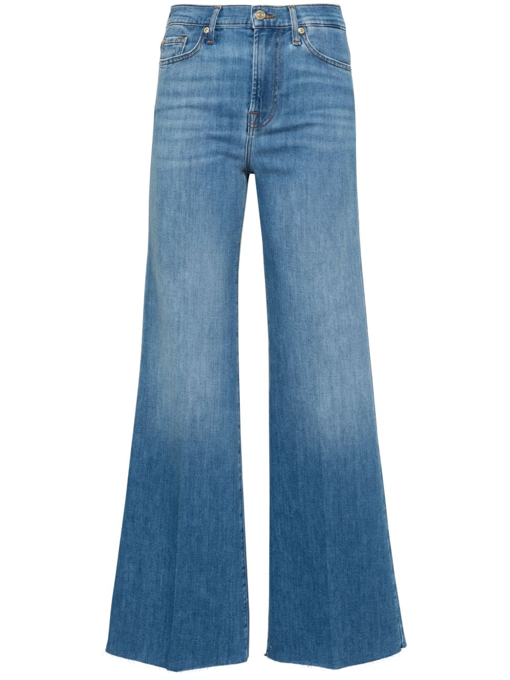 7 For All Mankind Modern Dojo 高腰喇叭牛仔裤 - 蓝色