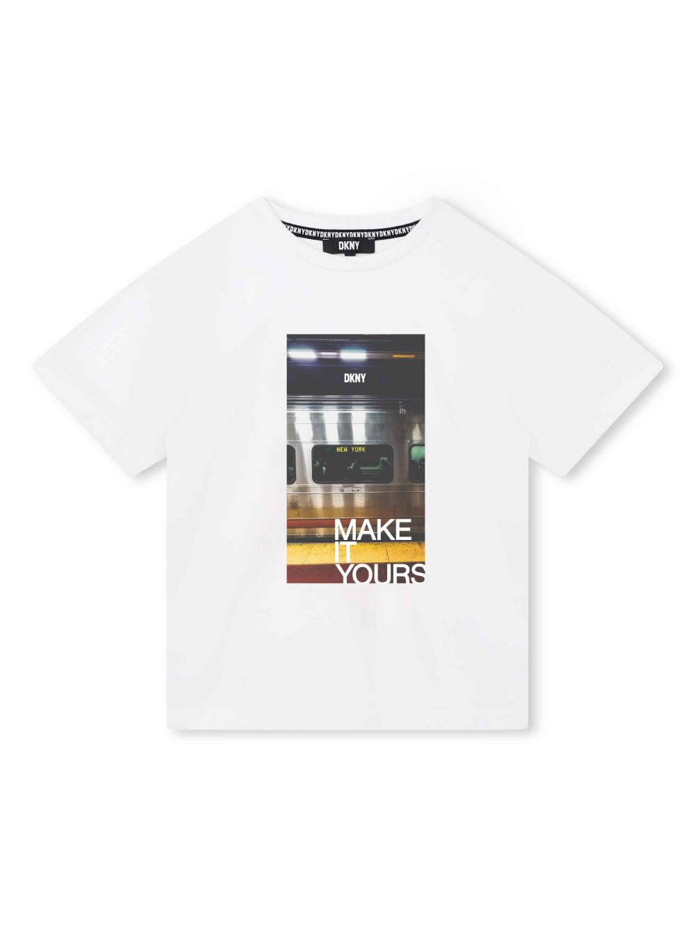 Dkny Kids 照片印花棉T恤 - 白色