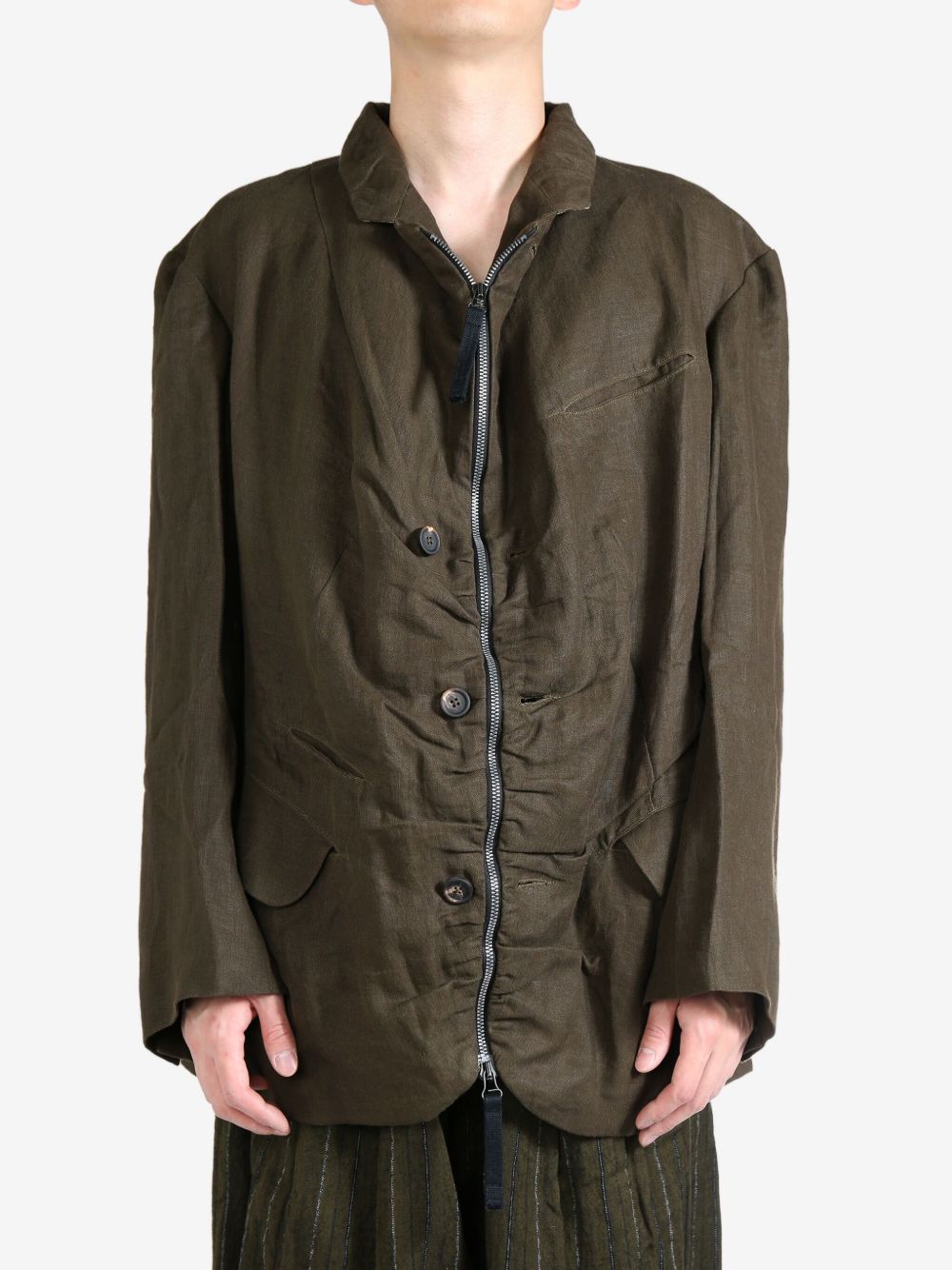 Ziggy Chen linen jacket - 绿色