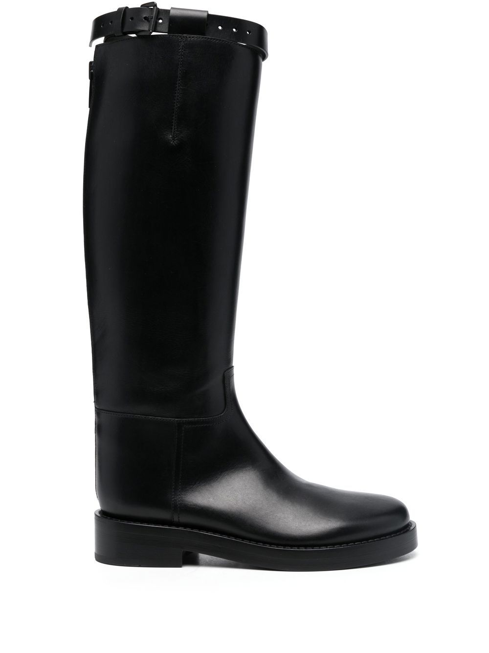 Ann Demeulemeester 皮质及膝靴 - 黑色