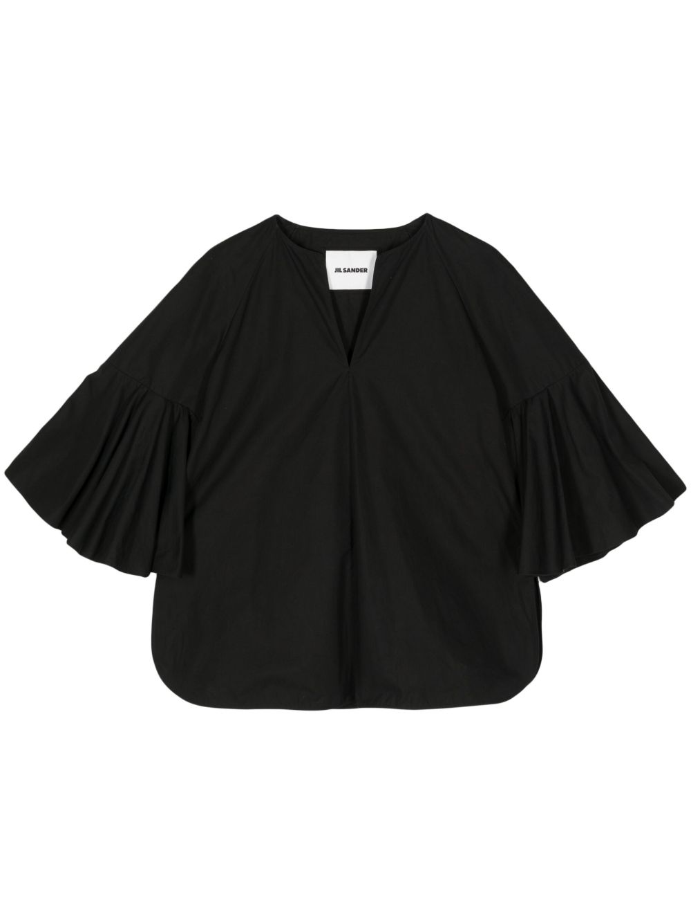 Jil Sander Pre-Owned 蝴蝶袖棉罩衫（2021年典藏款） - 黑色