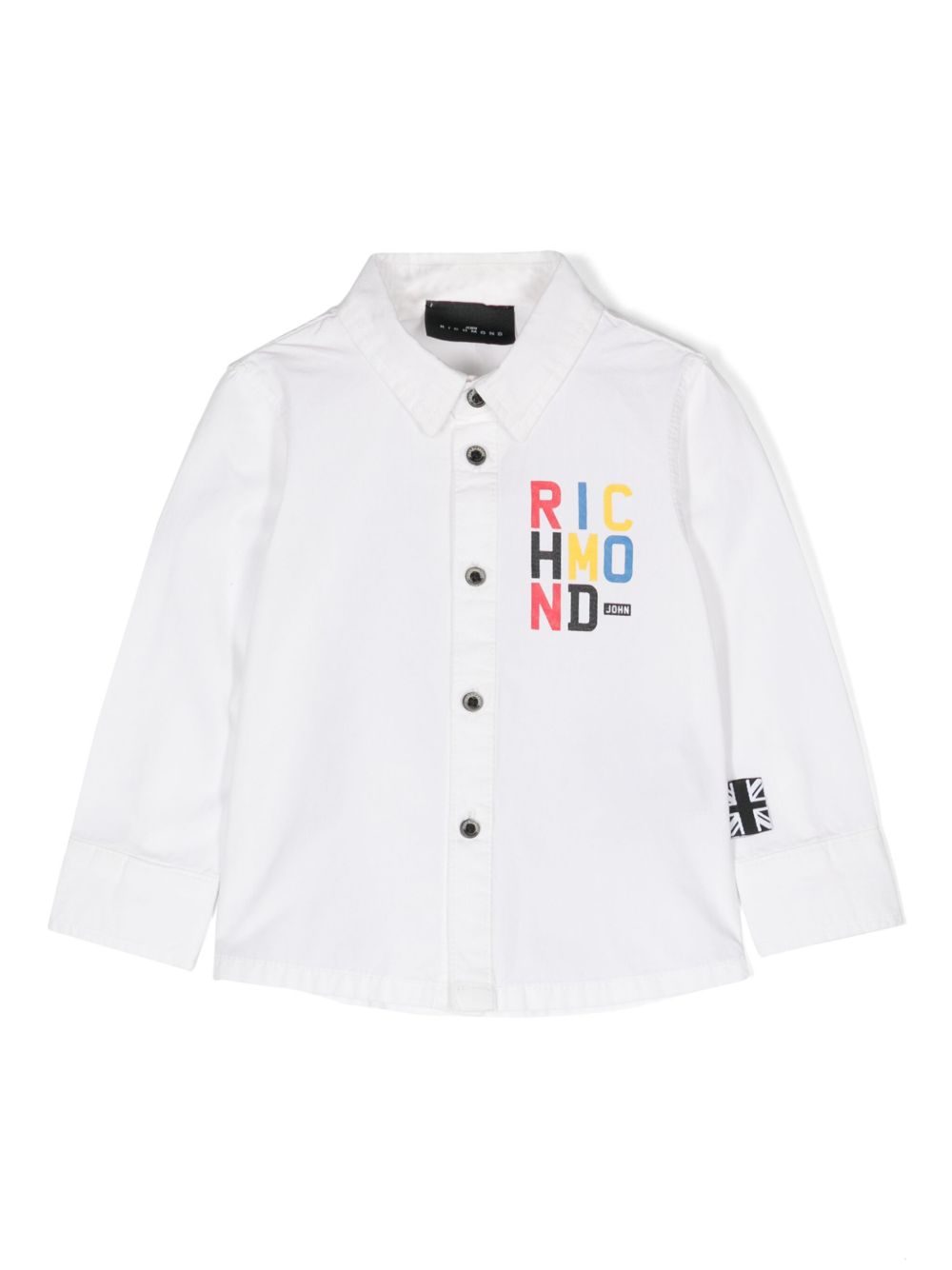 John Richmond Junior logo印花棉衬衫 - 白色