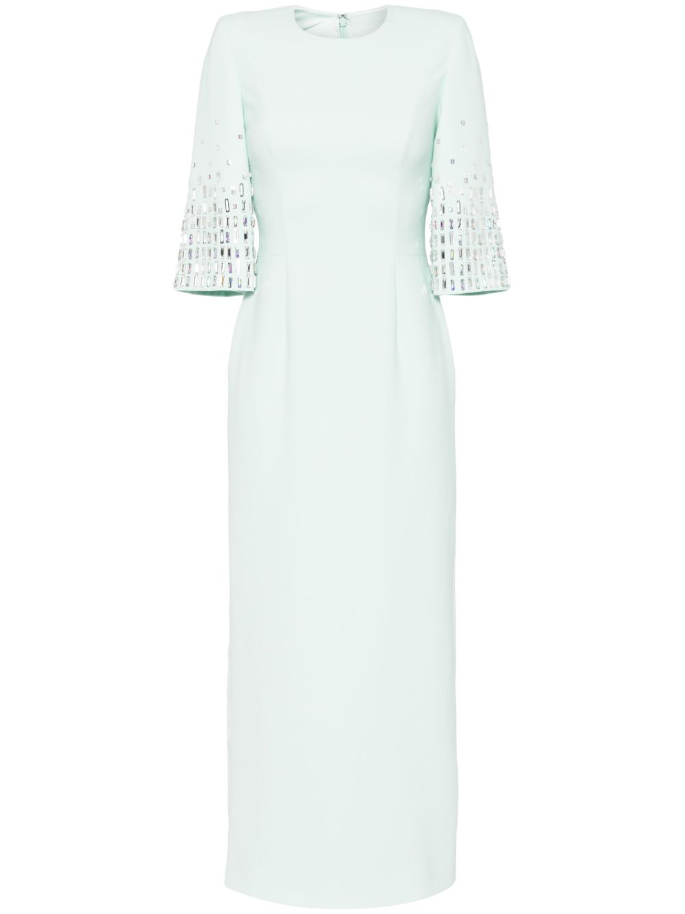 Jenny Packham Highball Queen 晶饰超长连衣裙 - 绿色