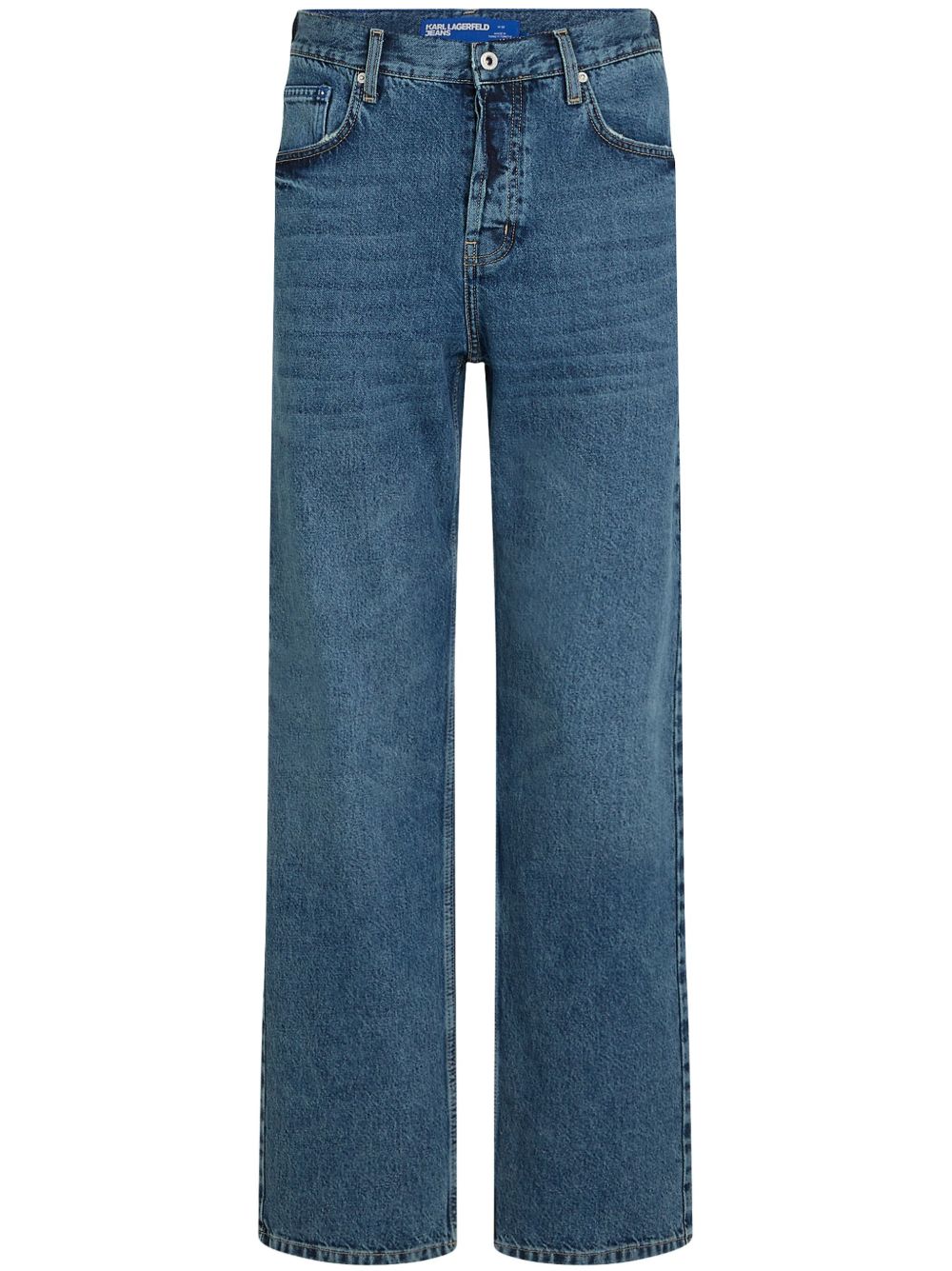 Karl Lagerfeld Jeans 标贴直筒牛仔裤 - 蓝色