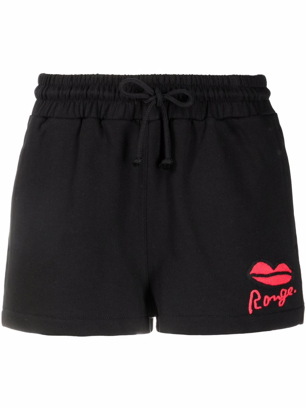 Sonia Rykiel Rouge 印花运动短裤 - 黑色