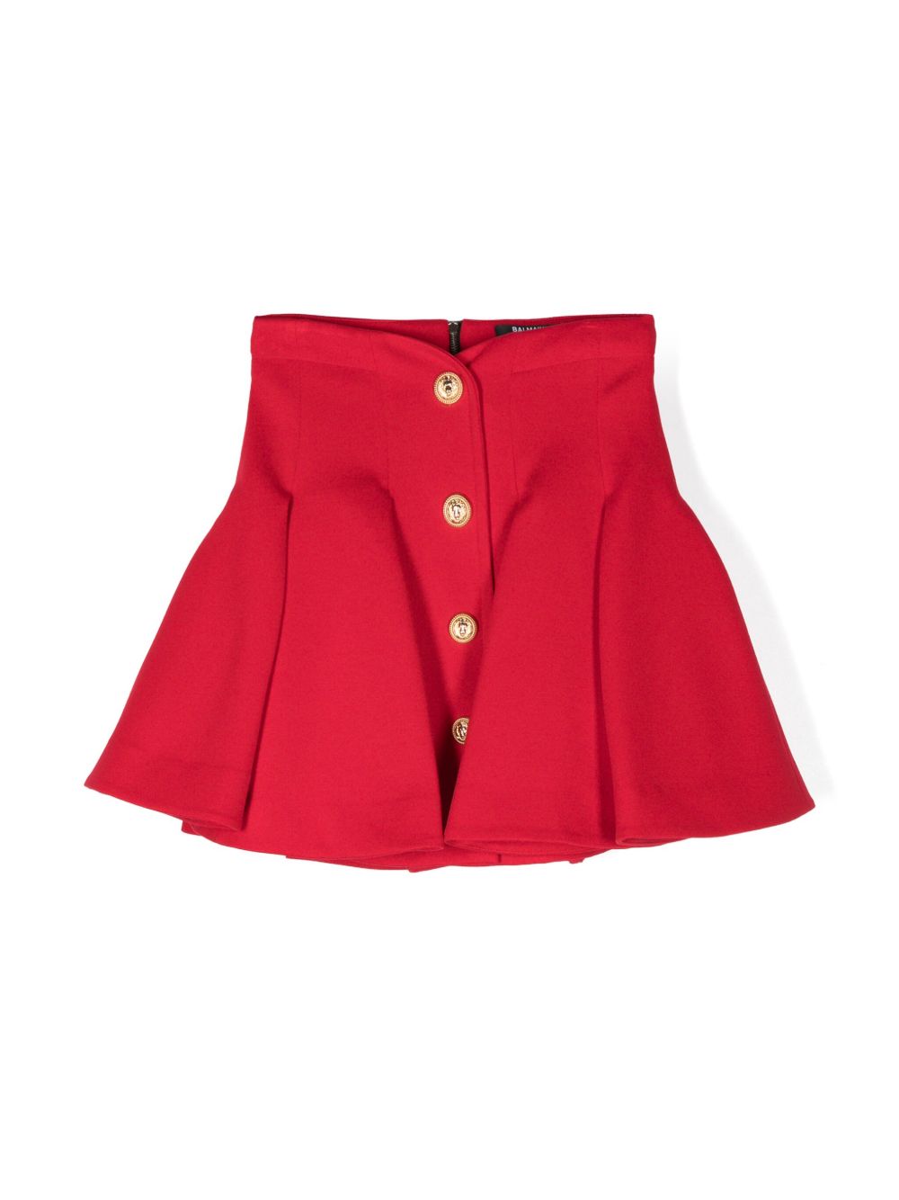 Balmain Kids 褶饰迷你半身裙 - 红色