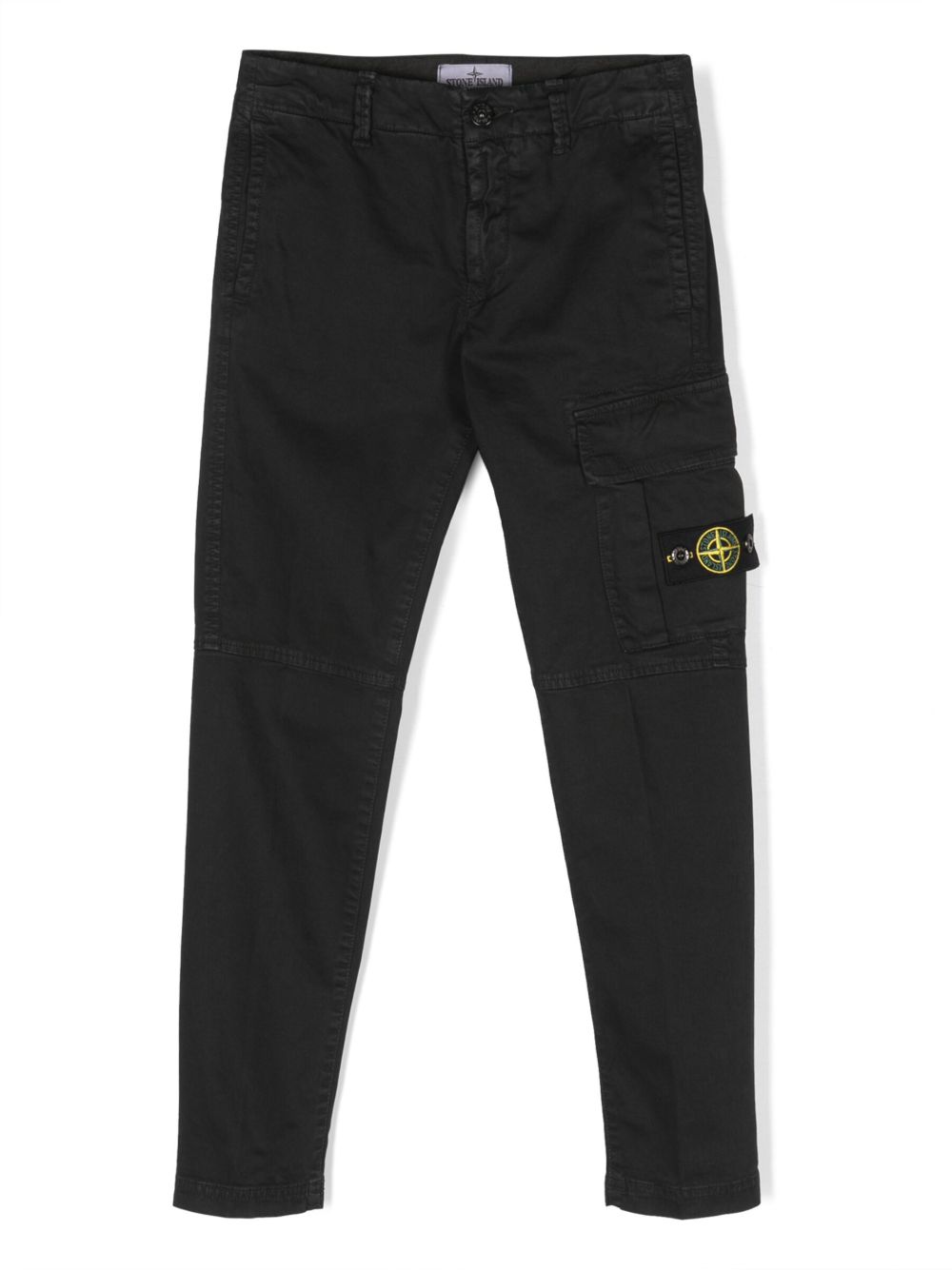 Stone Island Junior 罗盘贴花直筒裤 - 黑色