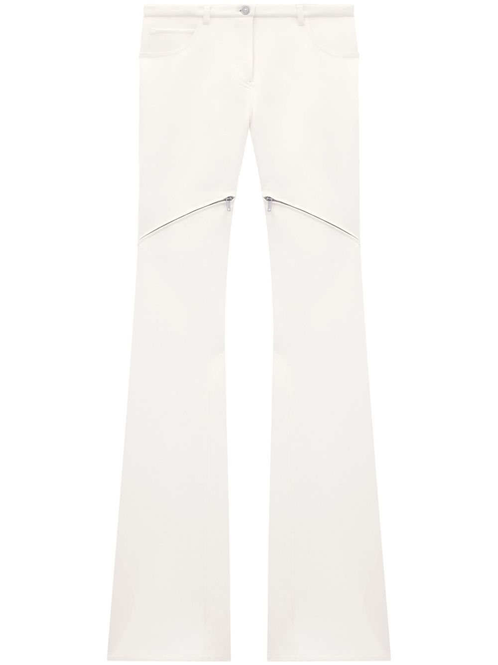 Courrèges Ellipse 拉链斜纹布长裤 - 白色
