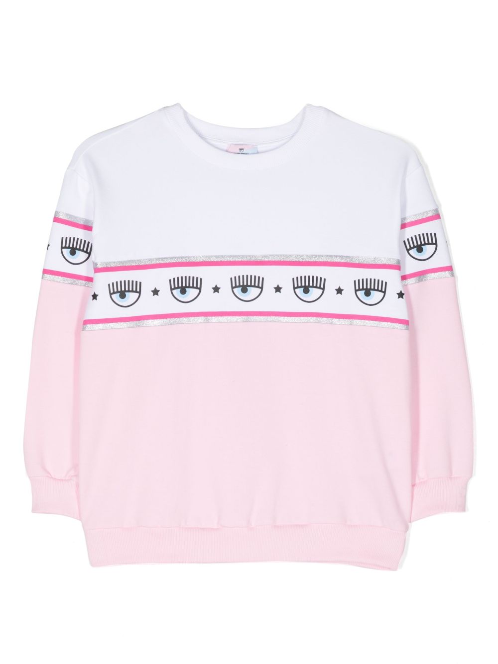 Chiara Ferragni Kids Eyelike 图案拼接卫衣 - 粉色