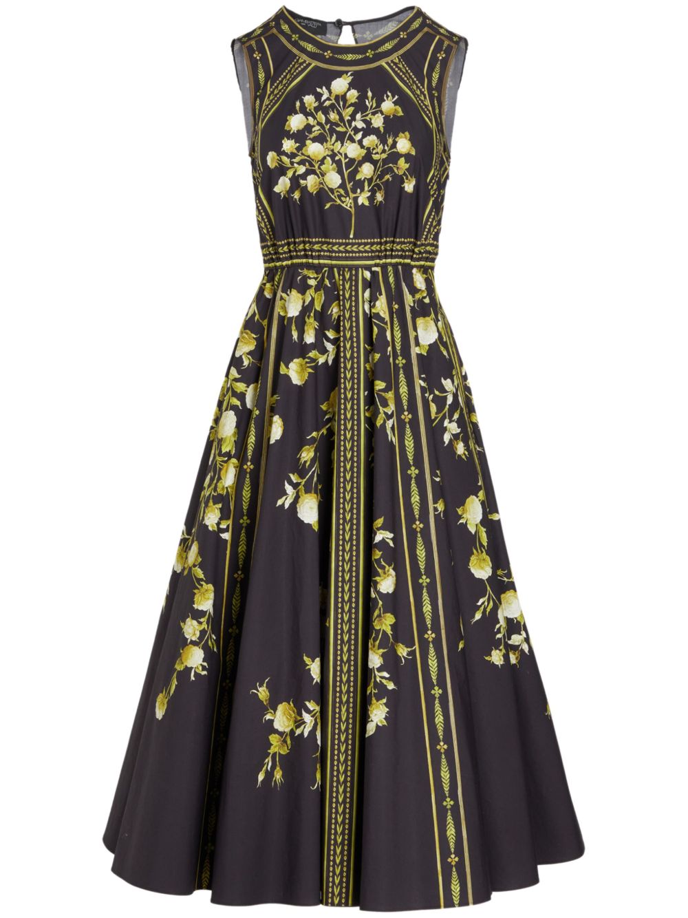 Giambattista Valli Papier Peint 印花棉府绸连衣裙 - 黑色