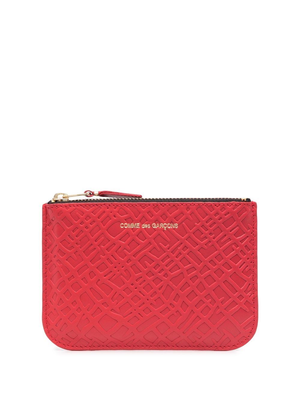 Comme Des Garçons Wallet 压纹皮质钱包 - 红色